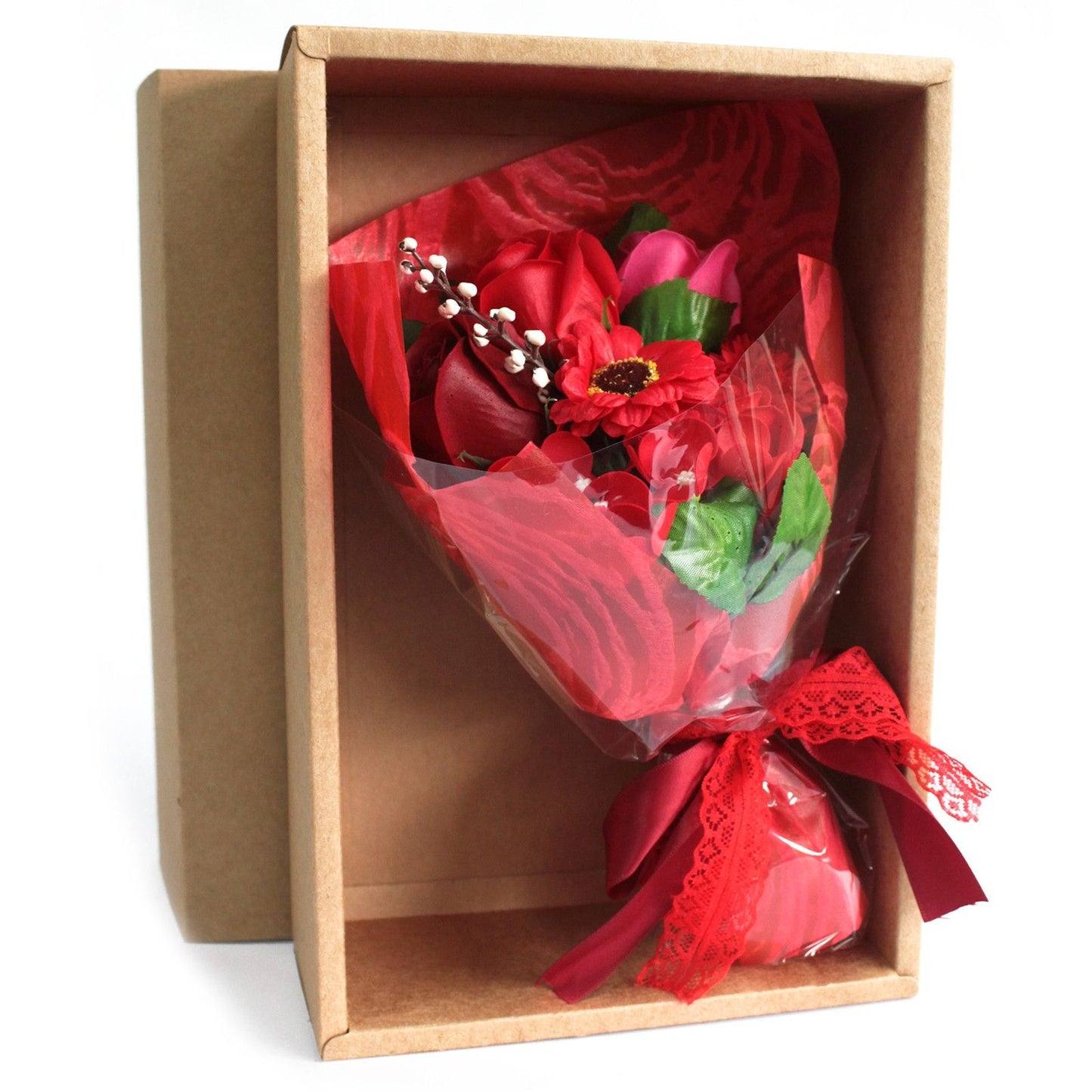 Luxury Soap Flower Bouquet Gift Box (Red) – Valentine’s Surprise