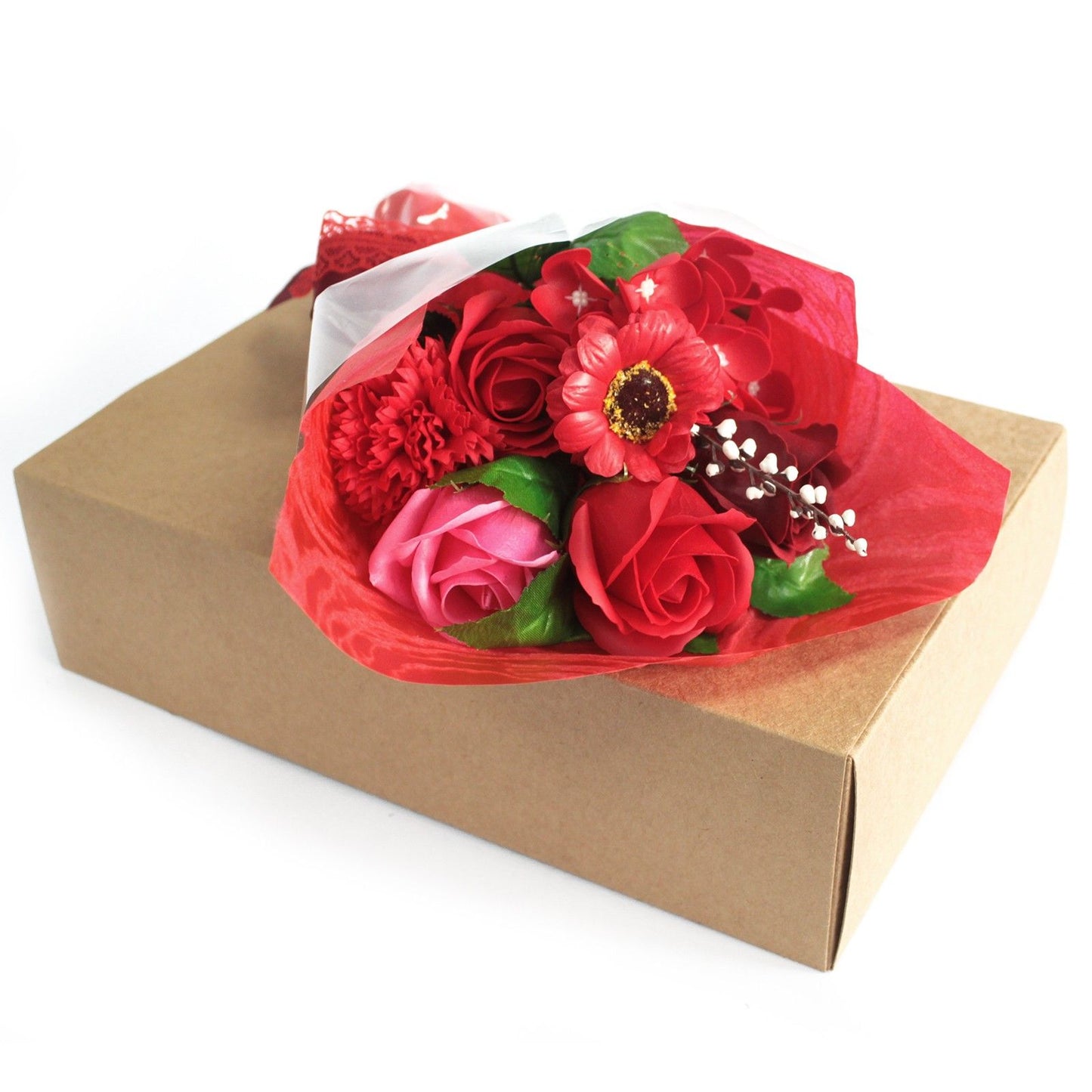 Luxury Soap Flower Bouquet Gift Box (Red) – Valentine’s Surprise