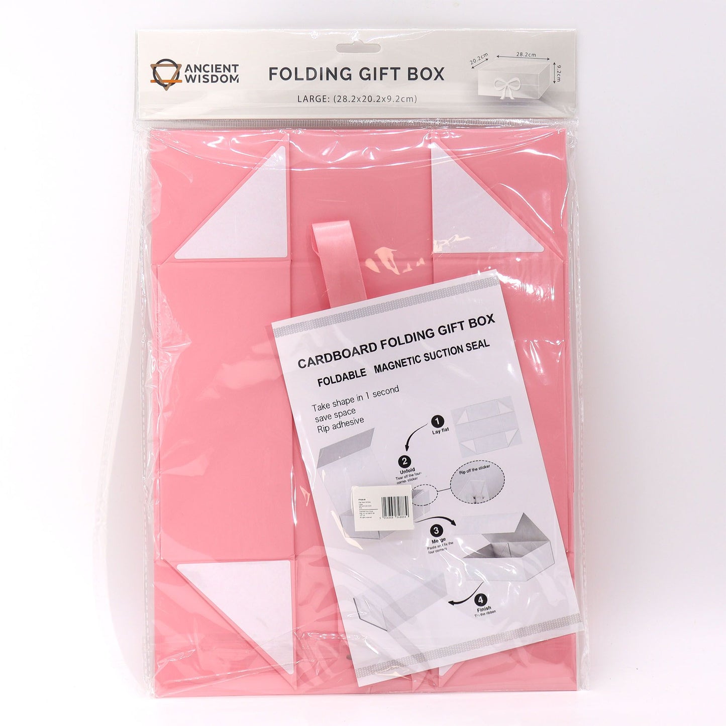 Flat Pack Gift Box - Large  (28.2x20.2x9.2cm) - Pink